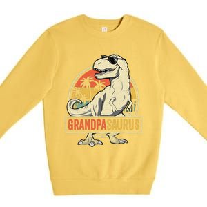 Grandpasaurus T Rex Dinosaur Grandpa Saurus Family Matching Premium Crewneck Sweatshirt