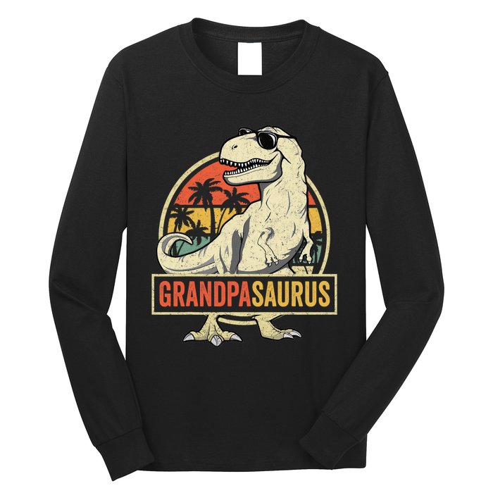 Grandpasaurus T Rex Dinosaur Grandpa Saurus Family Matching Long Sleeve Shirt