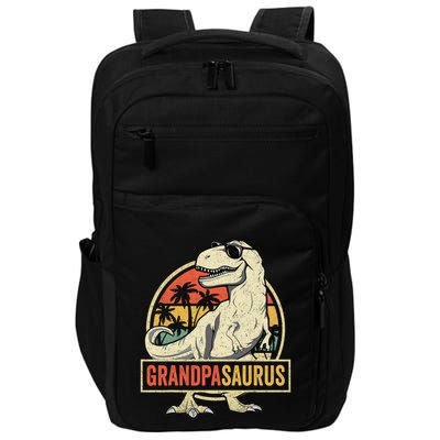 Grandpasaurus T Rex Dinosaur Grandpa Saurus Family Matching Impact Tech Backpack