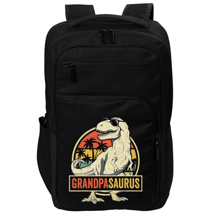 Grandpasaurus T Rex Dinosaur Grandpa Saurus Family Matching Impact Tech Backpack