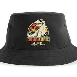 Grandpasaurus T Rex Dinosaur Grandpa Saurus Family Matching Sustainable Bucket Hat