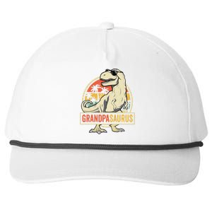 Grandpasaurus T Rex Dinosaur Grandpa Saurus Family Matching Snapback Five-Panel Rope Hat