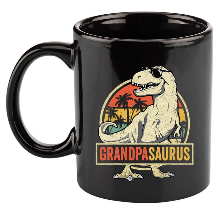 Grandpasaurus T Rex Dinosaur Grandpa Saurus Family Matching 11oz C Handle Ceramic Mug