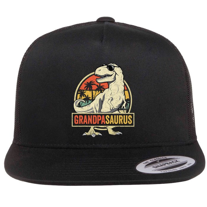 Grandpasaurus T Rex Dinosaur Grandpa Saurus Family Matching Flat Bill Trucker Hat