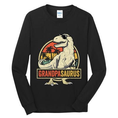 Grandpasaurus T Rex Dinosaur Grandpa Saurus Family Matching Tall Long Sleeve T-Shirt