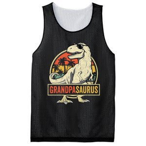 Grandpasaurus T Rex Dinosaur Grandpa Saurus Family Matching Mesh Reversible Basketball Jersey Tank