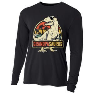 Grandpasaurus T Rex Dinosaur Grandpa Saurus Family Matching Cooling Performance Long Sleeve Crew