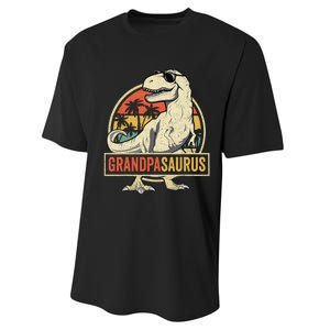 Grandpasaurus T Rex Dinosaur Grandpa Saurus Family Matching Performance Sprint T-Shirt