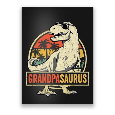 Grandpasaurus T Rex Dinosaur Grandpa Saurus Family Matching Poster