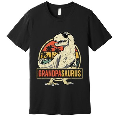 Grandpasaurus T Rex Dinosaur Grandpa Saurus Family Matching Premium T-Shirt