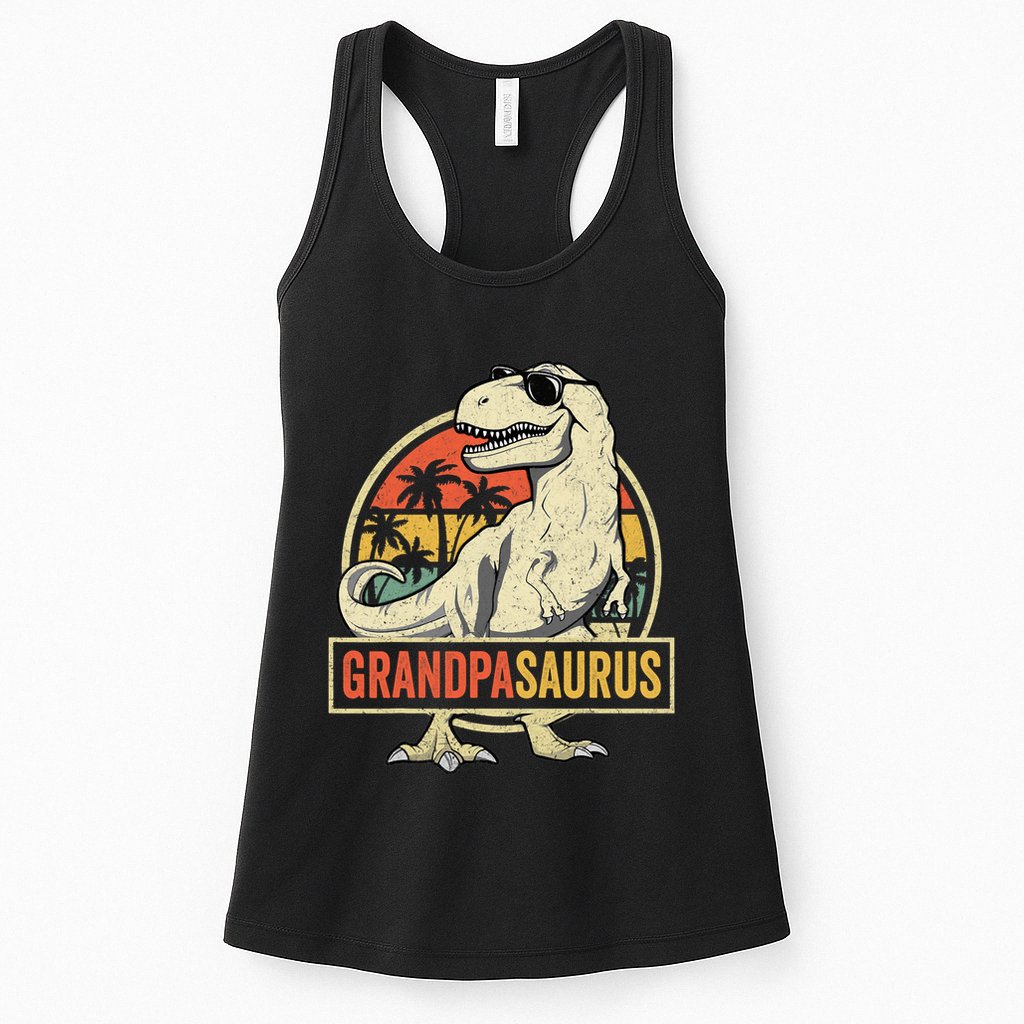 Grandpasaurus T Rex Dinosaur Grandpa Saurus Family Matching Womens Tank Top