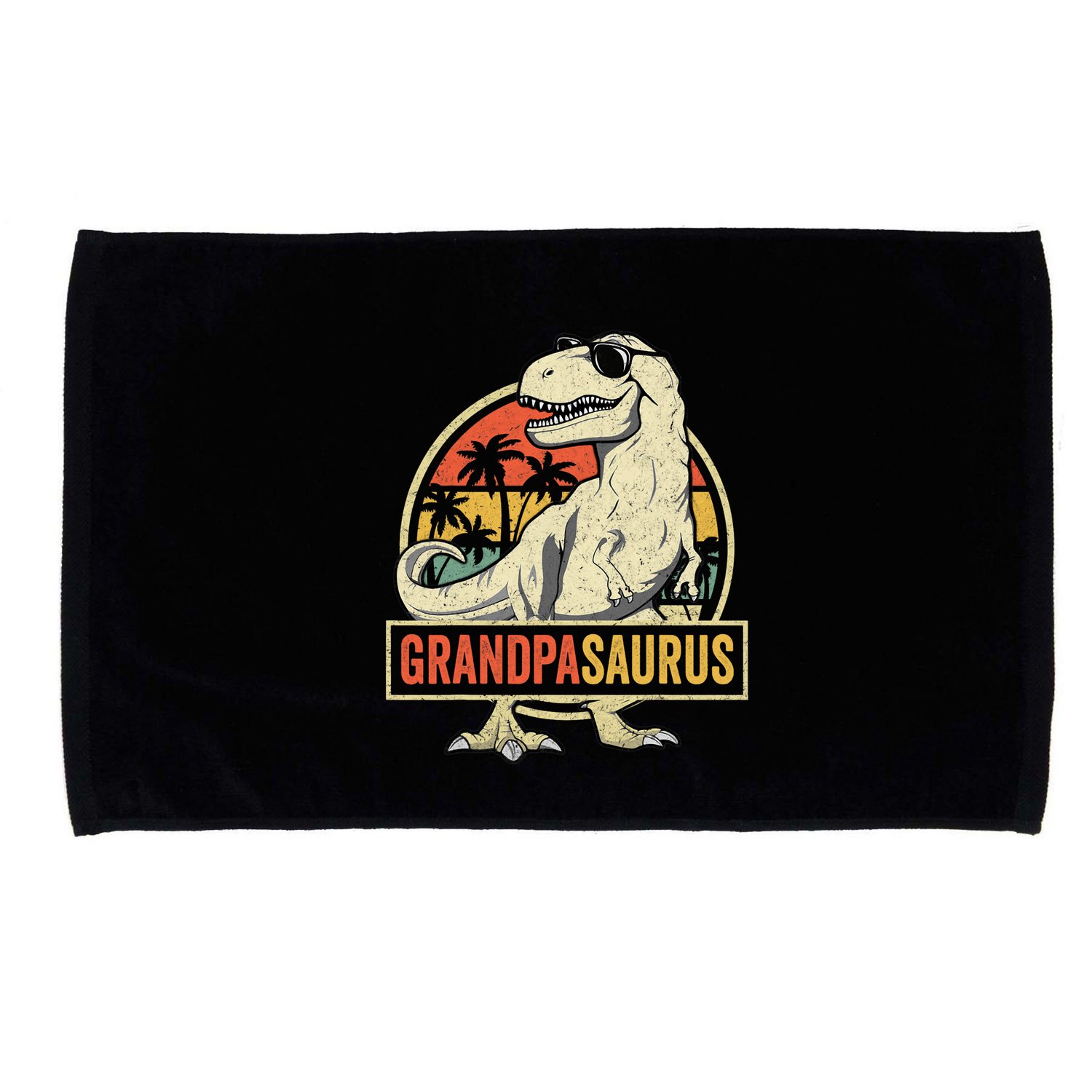 Grandpasaurus T Rex Dinosaur Grandpa Saurus Family Matching Microfiber Hand Towel