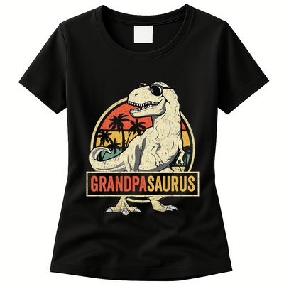 Grandpasaurus T Rex Dinosaur Grandpa Saurus Family Matching Womens T-Shirt