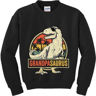 Grandpasaurus T Rex Dinosaur Grandpa Saurus Family Matching Kids Sweatshirt