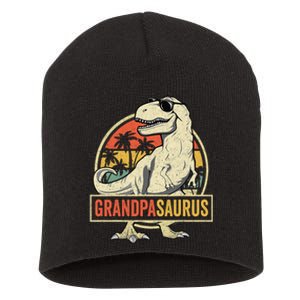 Grandpasaurus T Rex Dinosaur Grandpa Saurus Family Matching Short Acrylic Beanie