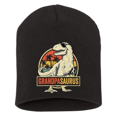 Grandpasaurus T Rex Dinosaur Grandpa Saurus Family Matching Short Acrylic Beanie