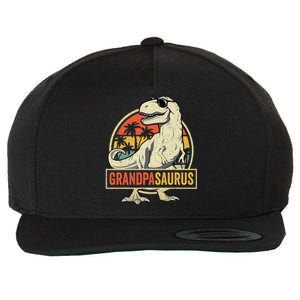 Grandpasaurus T Rex Dinosaur Grandpa Saurus Family Matching Wool Snapback Cap