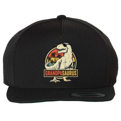 Grandpasaurus T Rex Dinosaur Grandpa Saurus Family Matching Wool Snapback Cap