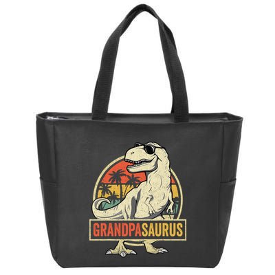 Grandpasaurus T Rex Dinosaur Grandpa Saurus Family Matching Zip Tote Bag