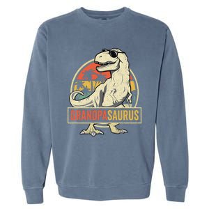 Grandpasaurus T Rex Dinosaur Grandpa Saurus Family Matching Garment-Dyed Sweatshirt