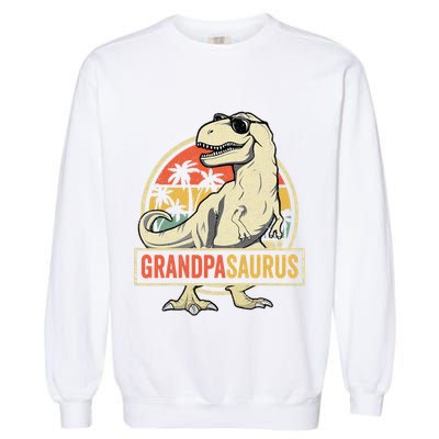 Grandpasaurus T Rex Dinosaur Grandpa Saurus Family Matching Garment-Dyed Sweatshirt