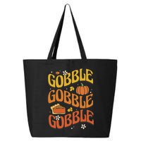Gobble Turkey Retro Thanksgiving Fall 25L Jumbo Tote