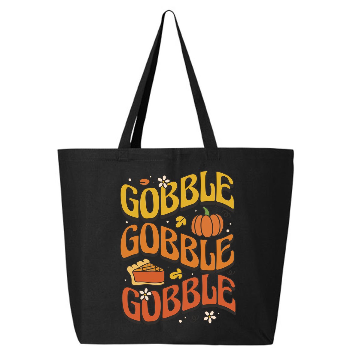 Gobble Turkey Retro Thanksgiving Fall 25L Jumbo Tote