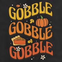 Gobble Turkey Retro Thanksgiving Fall 25L Jumbo Tote