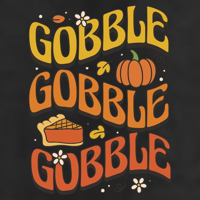 Gobble Turkey Retro Thanksgiving Fall 25L Jumbo Tote