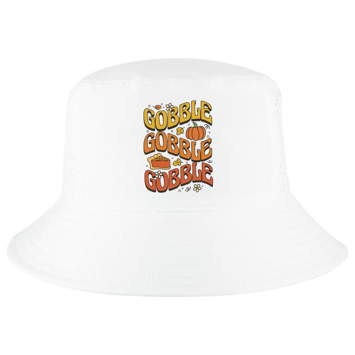 Gobble Turkey Retro Thanksgiving Fall Cool Comfort Performance Bucket Hat