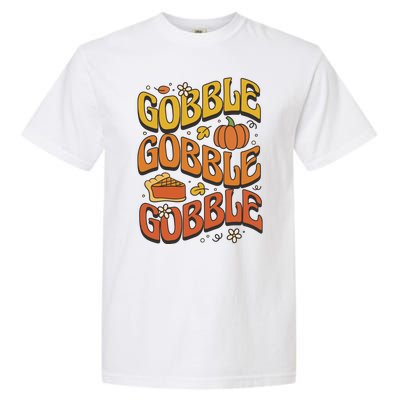 Gobble Turkey Retro Thanksgiving Fall Garment-Dyed Heavyweight T-Shirt