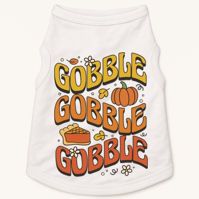 Gobble Turkey Retro Thanksgiving Fall Doggie Tank