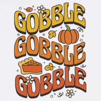 Gobble Turkey Retro Thanksgiving Fall Performance Shirt