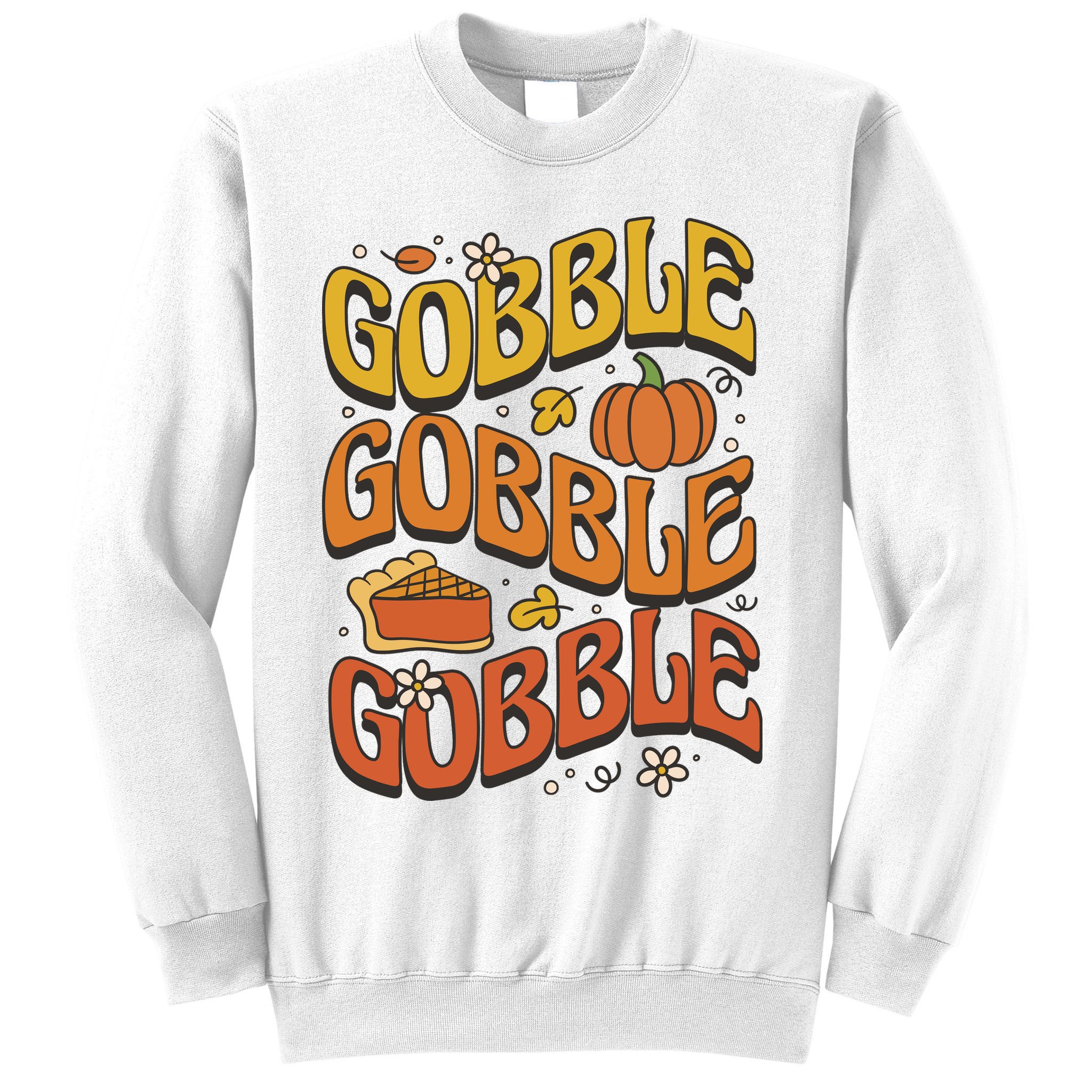 Gobble Turkey Retro Thanksgiving Fall Sweatshirt
