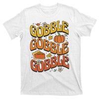 Gobble Turkey Retro Thanksgiving Fall T-Shirt