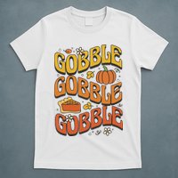 Gobble Turkey Retro Thanksgiving Fall T-Shirt