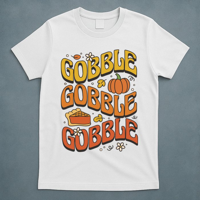 Gobble Turkey Retro Thanksgiving Fall T-Shirt