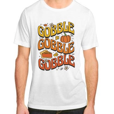 Gobble Turkey Retro Thanksgiving Fall Adult ChromaSoft Performance T-Shirt