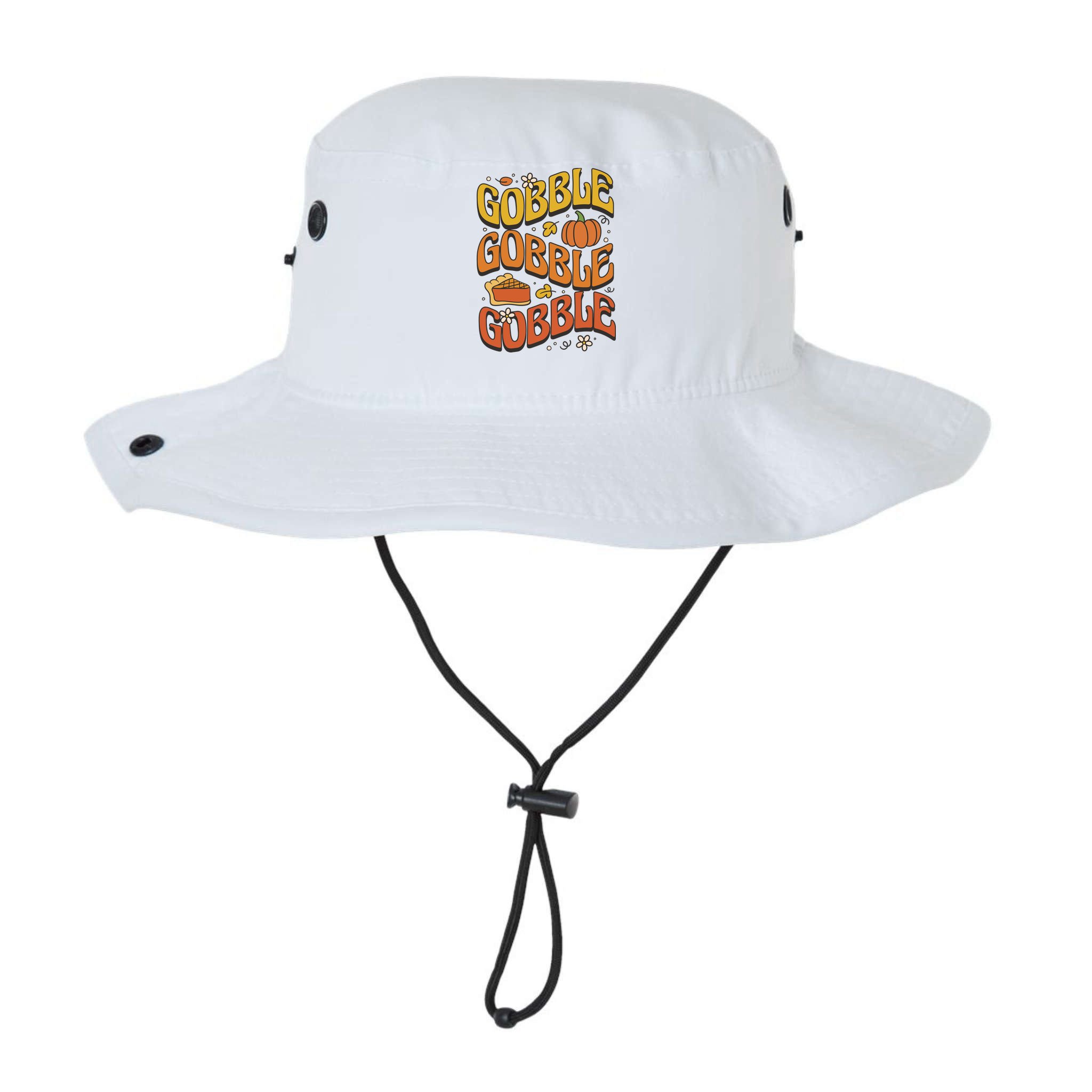 Gobble Turkey Retro Thanksgiving Fall Bucket Hat
