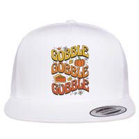 Gobble Turkey Retro Thanksgiving Fall Flatbill Hat