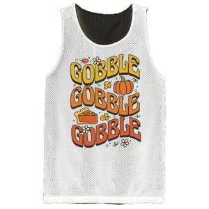 Gobble Turkey Retro Thanksgiving Fall Mesh Reversible Basketball Jersey Tank