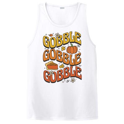 Gobble Turkey Retro Thanksgiving Fall PosiCharge Competitor Tank