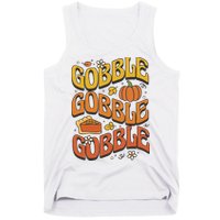 Gobble Turkey Retro Thanksgiving Fall Tank Top