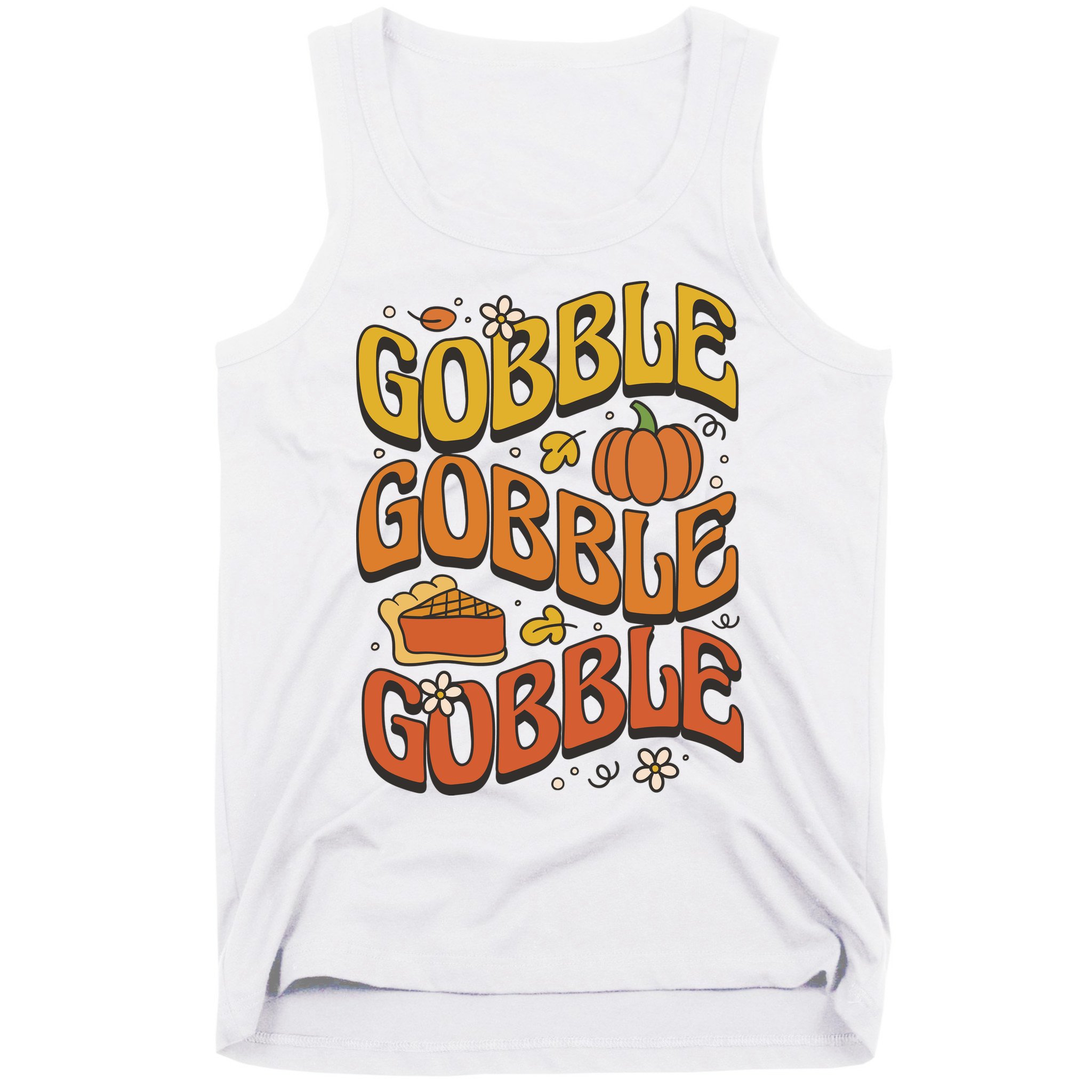 Gobble Turkey Retro Thanksgiving Fall Tank Top