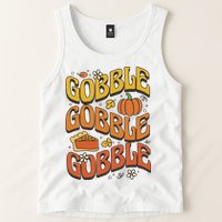 Gobble Turkey Retro Thanksgiving Fall Tank Top