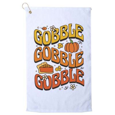 Gobble Turkey Retro Thanksgiving Fall Golf Towel