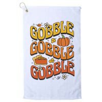 Gobble Turkey Retro Thanksgiving Fall Golf Towel