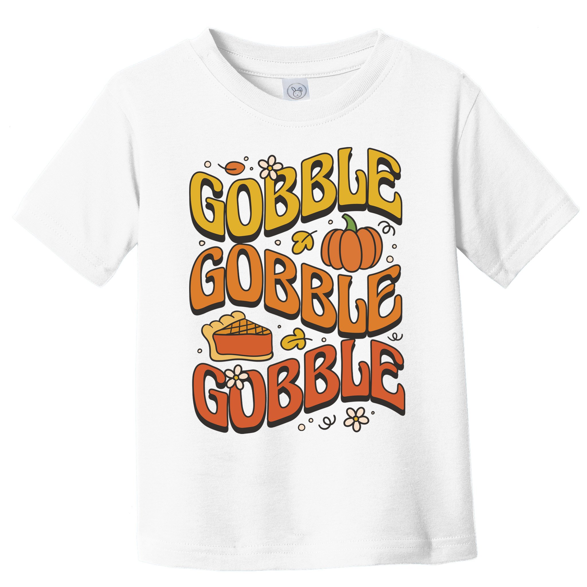 Gobble Turkey Retro Thanksgiving Fall Toddler T-Shirt