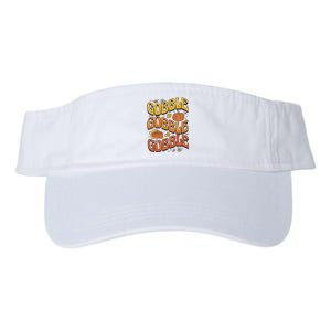 Gobble Turkey Retro Thanksgiving Fall Valucap Bio-Washed Visor