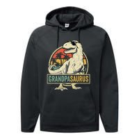 Grandpasaurus T Rex Dinosaur Grandpa Saurus Family Matching Performance Fleece Hoodie